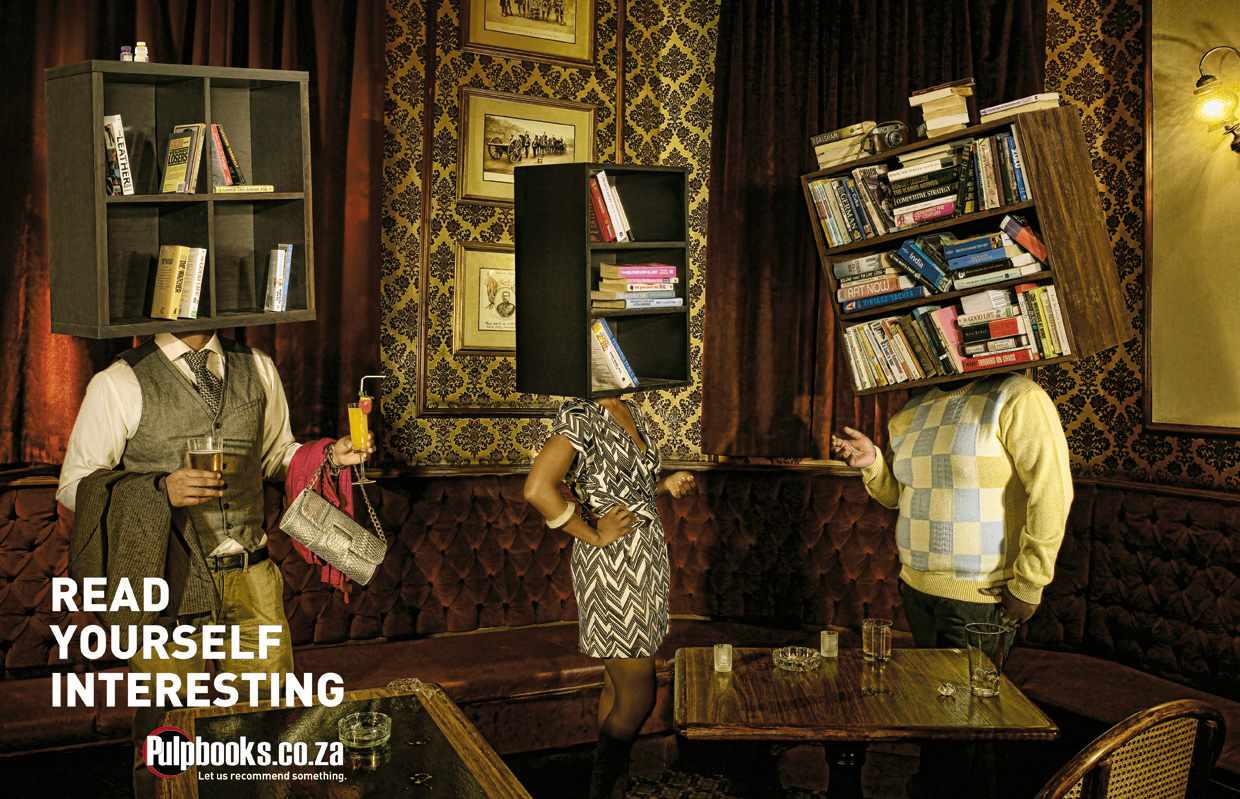 Ads for bookstores - Read Yourself Interesting - Bar