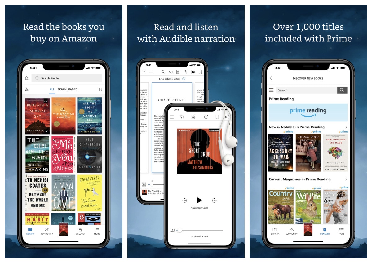 Amazon Kindle app with Audible narration