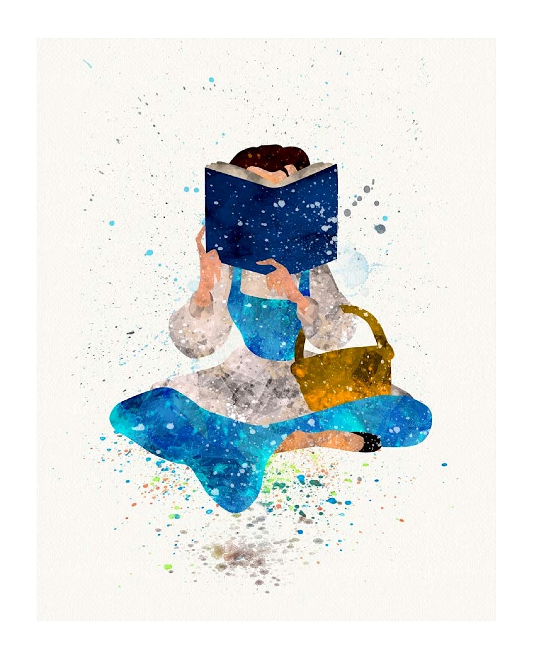 Belle reading a book - best read posters