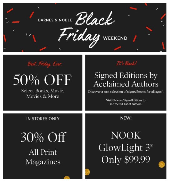 Black Friday and Cyber Monday 2017 Barnes & Noble deals on print and Nook books