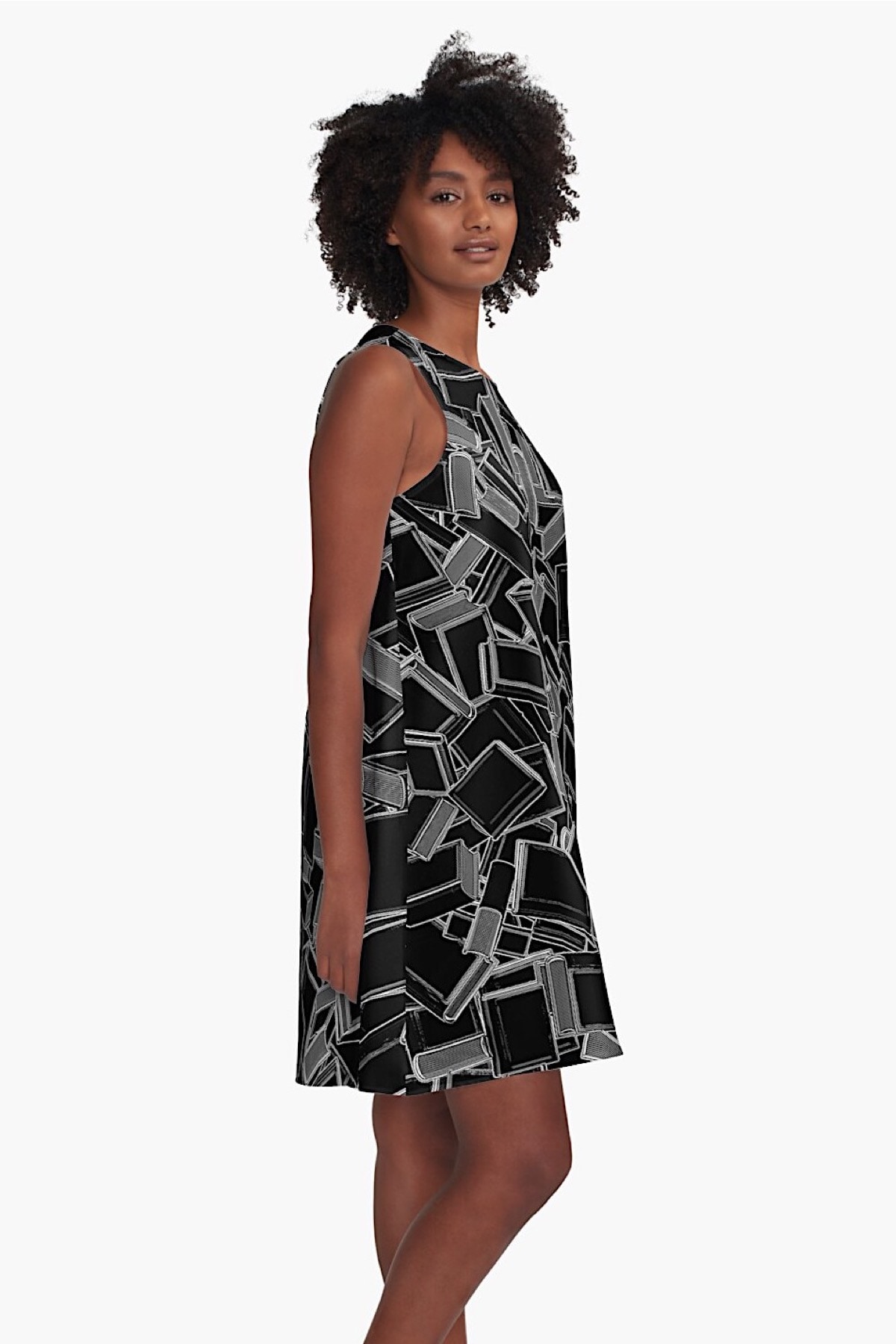 Book pile a-line dress - best fashion for bookworms