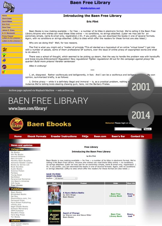 Book sites in the old days - Baen Free Library