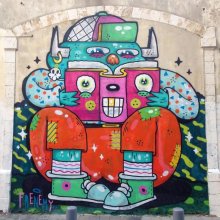 Books are our friends - mural in Jaffa, Israel