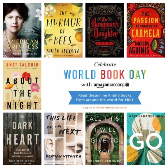 Kindle editions of nine books from around the world translated to English are available for free to celebrate World Book Day 2019