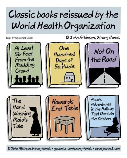 Classic books reissued during coronavirus pandemic - cartoon