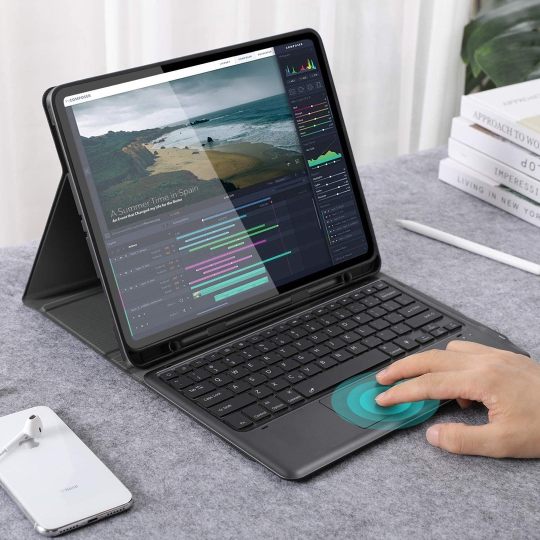 Detachable touchpad keyboard case for iPad 12.9