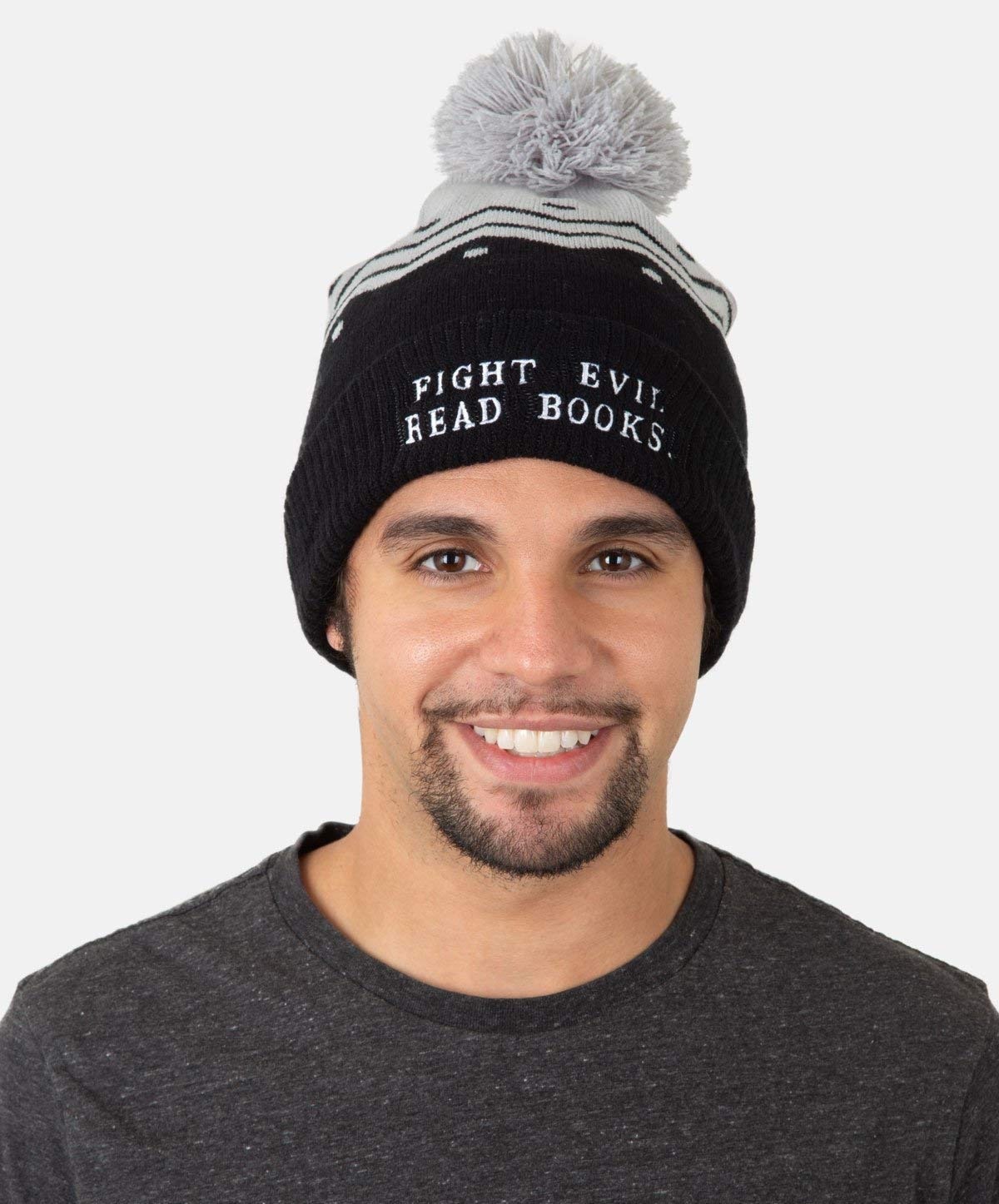 Fight evil read books beanie unisex - best book apparel