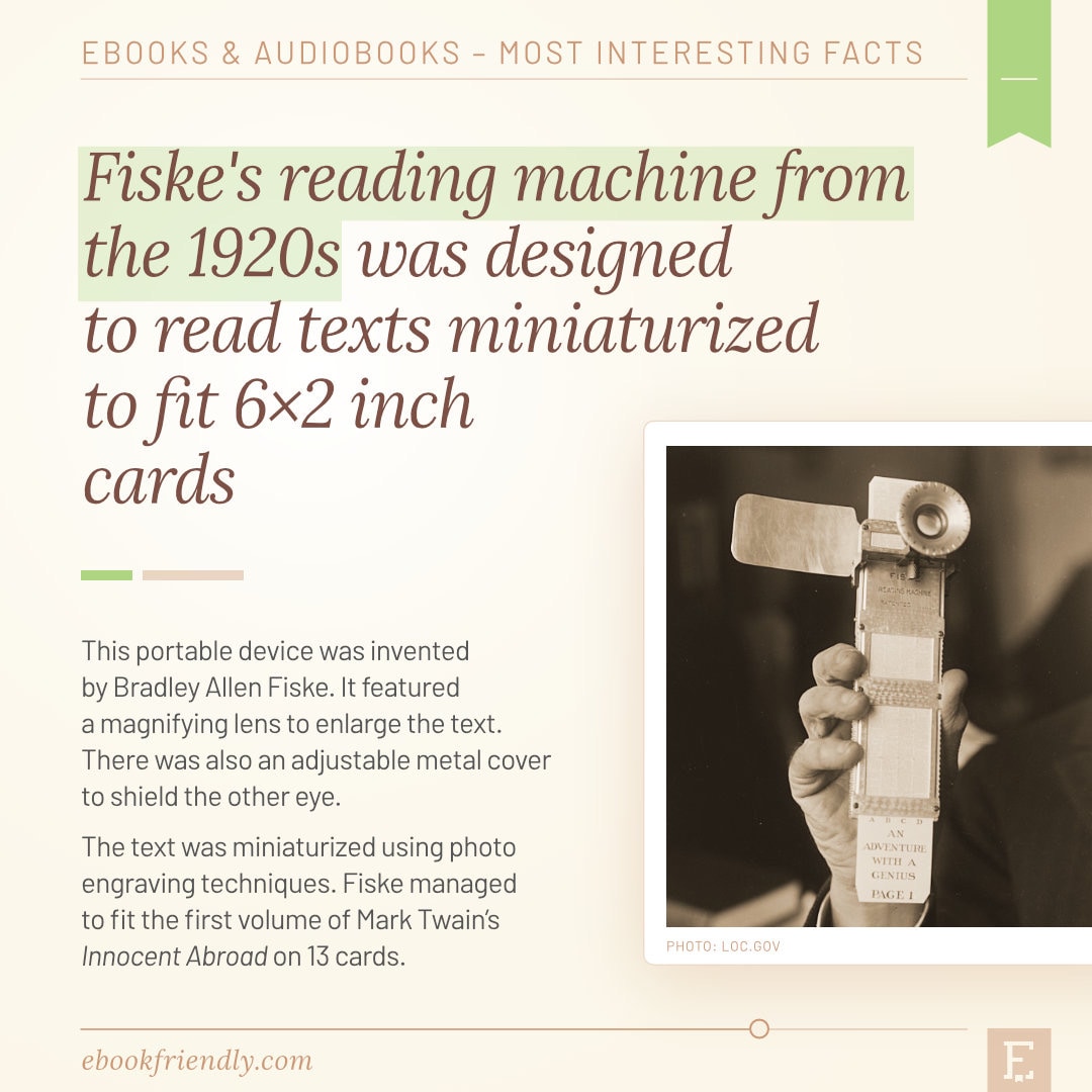 Fiske reading machine 1920s - predecessors of e-readers