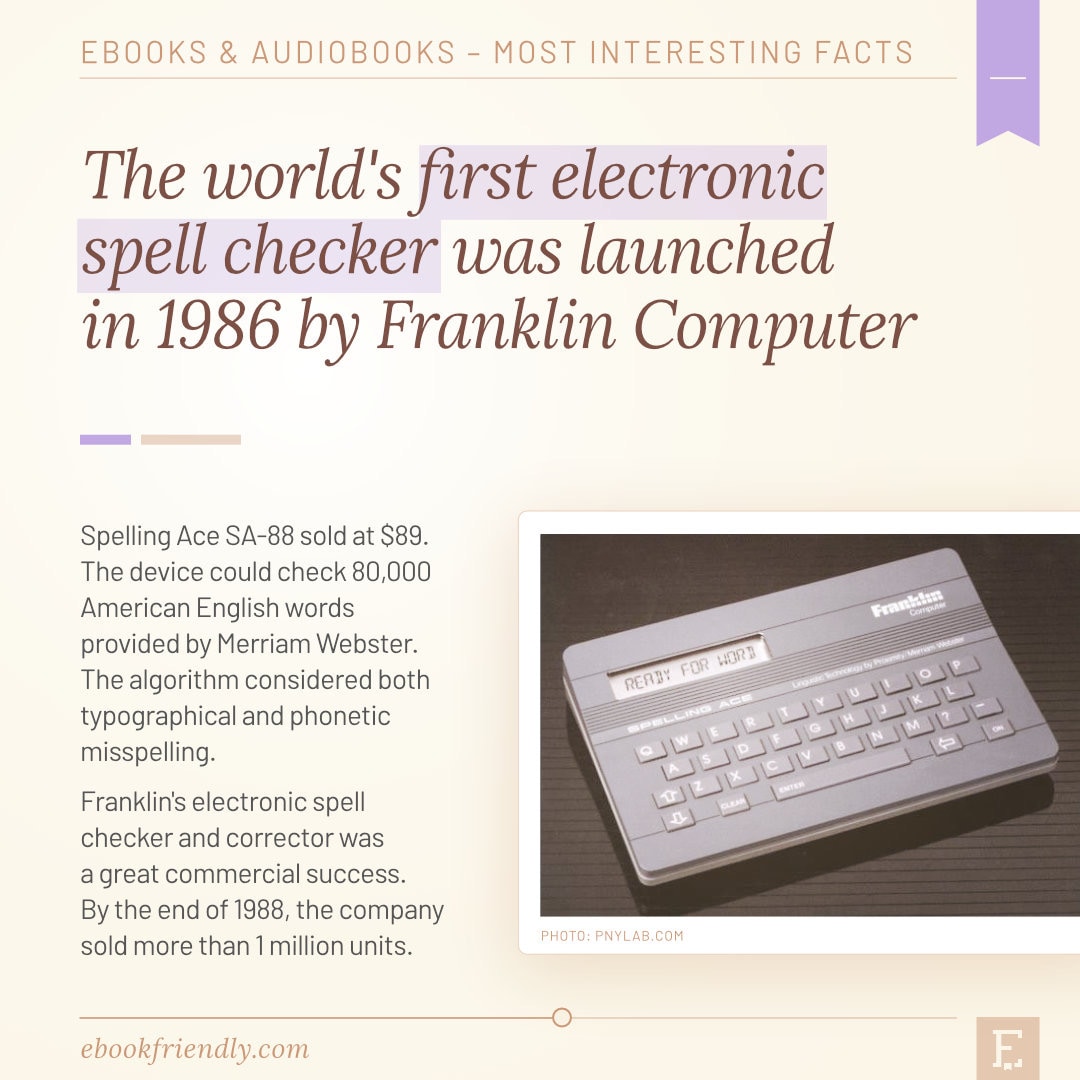 Franklin Spelling Ace first electronic spell checker 1986
