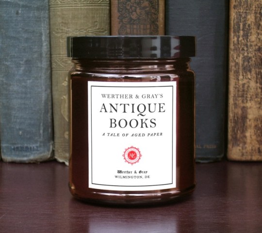 Gifts for Nook users - book and library scented candle