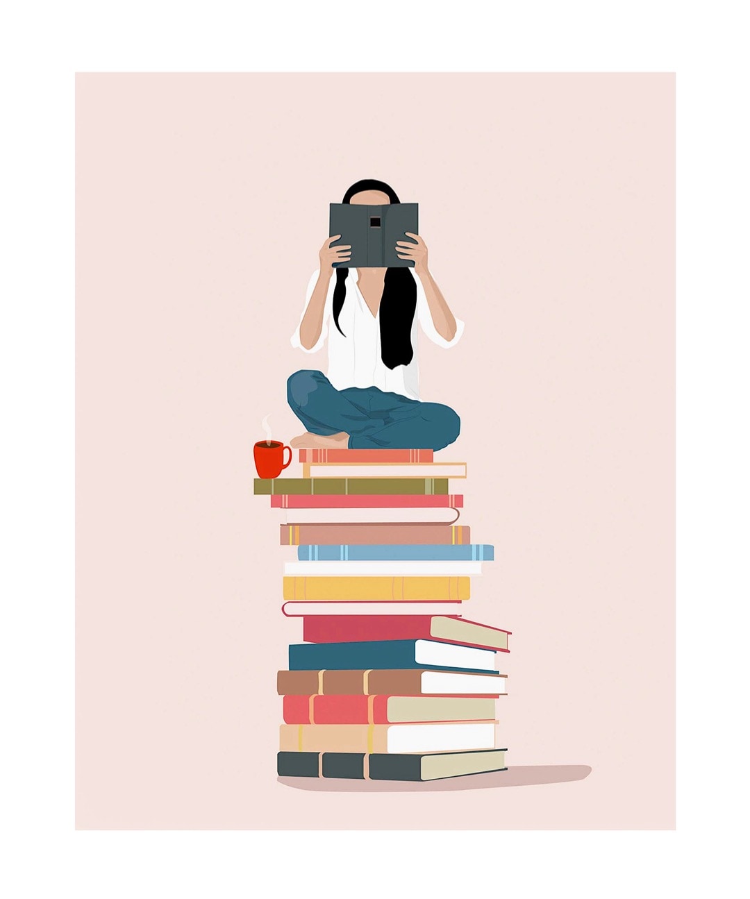 Girl reading a book - best read posters on Etsy