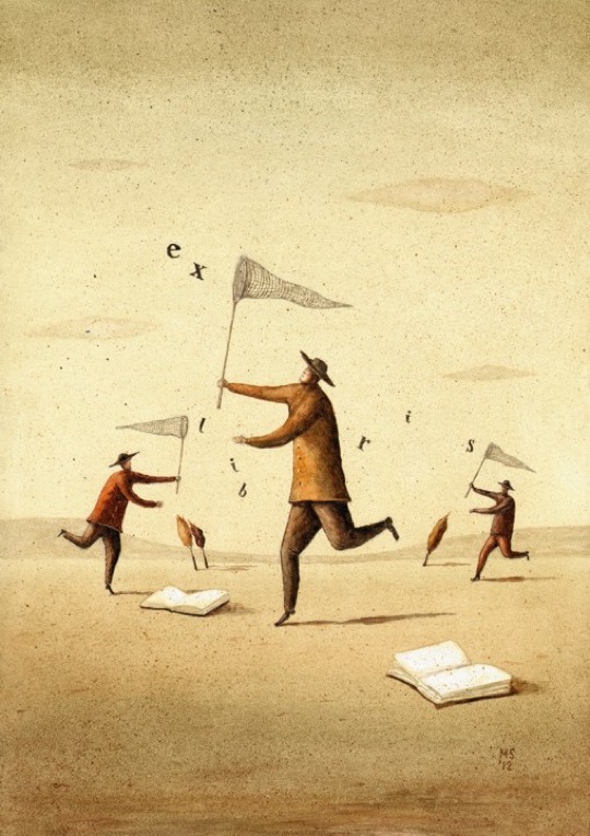 Illustrations about books - Mariusz Stawarski - Word hunting