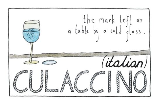 Italian Culaccino - foreign language words that cant be translated to English