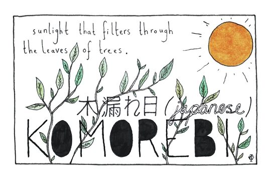 Japanese Komorebi - words untranslatable to English visualized by Ella Frances Sanders
