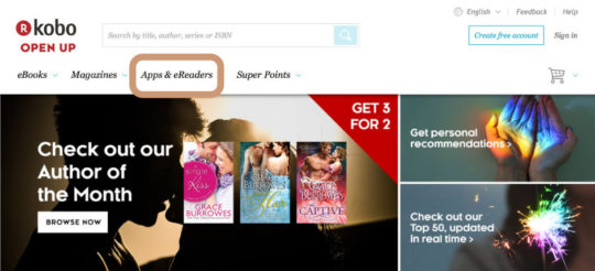 Kobo - how to go to e-reader store