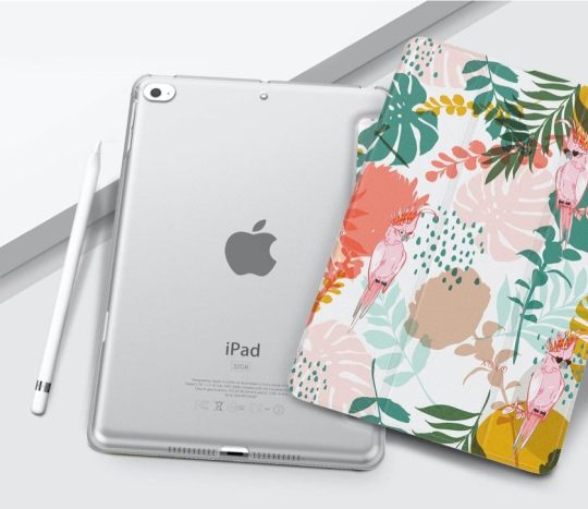 Floral iPad mini 5 cover with translucent back