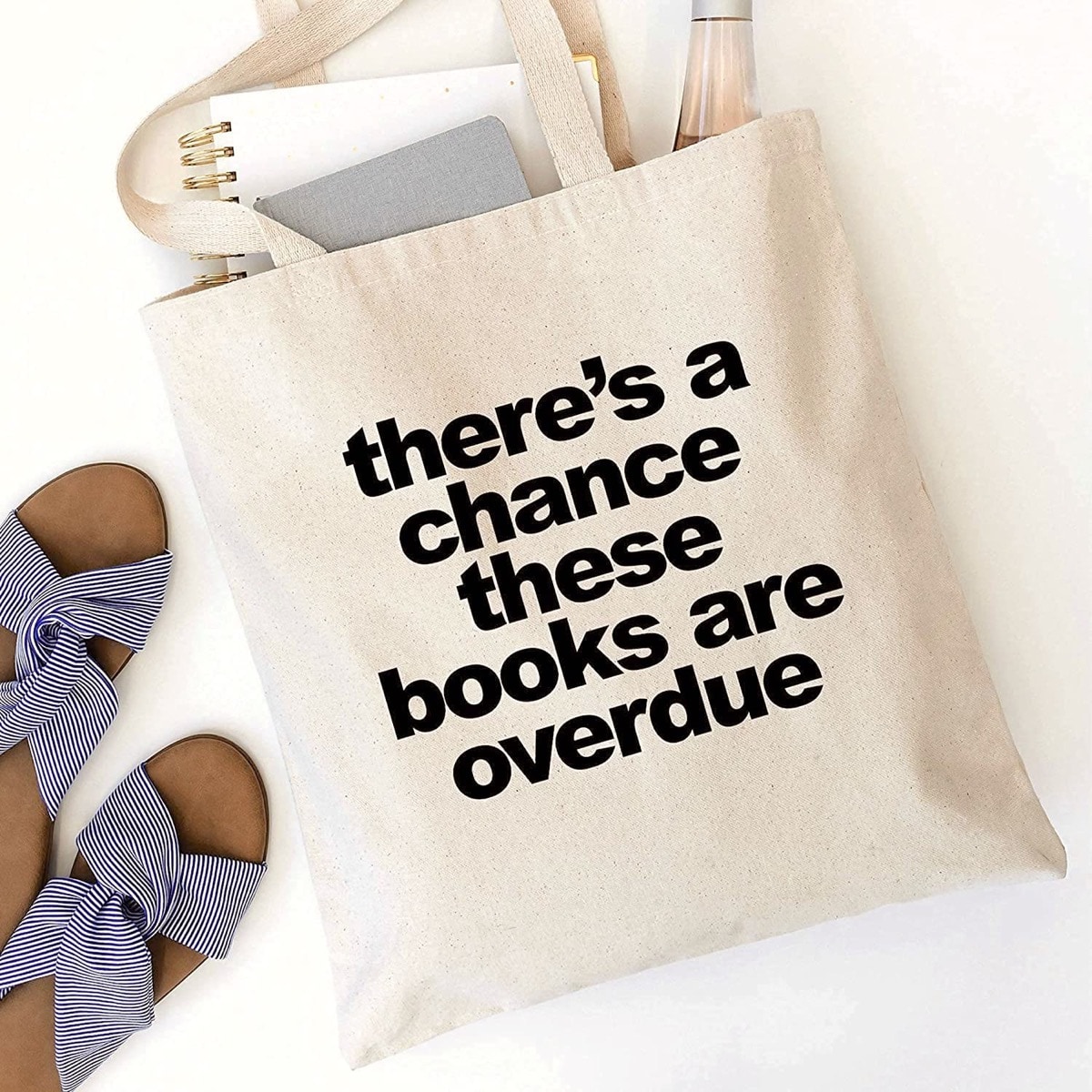Overdue books shopping bag - best bookish apparel