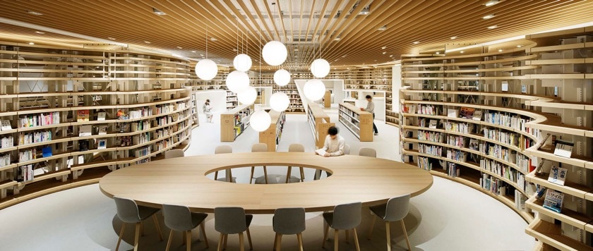 Reading room in Kikuchi City Central Library