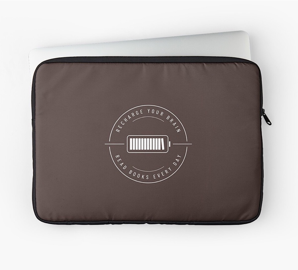 Recharge your brain read books laptop sleeve - booknerd fashion