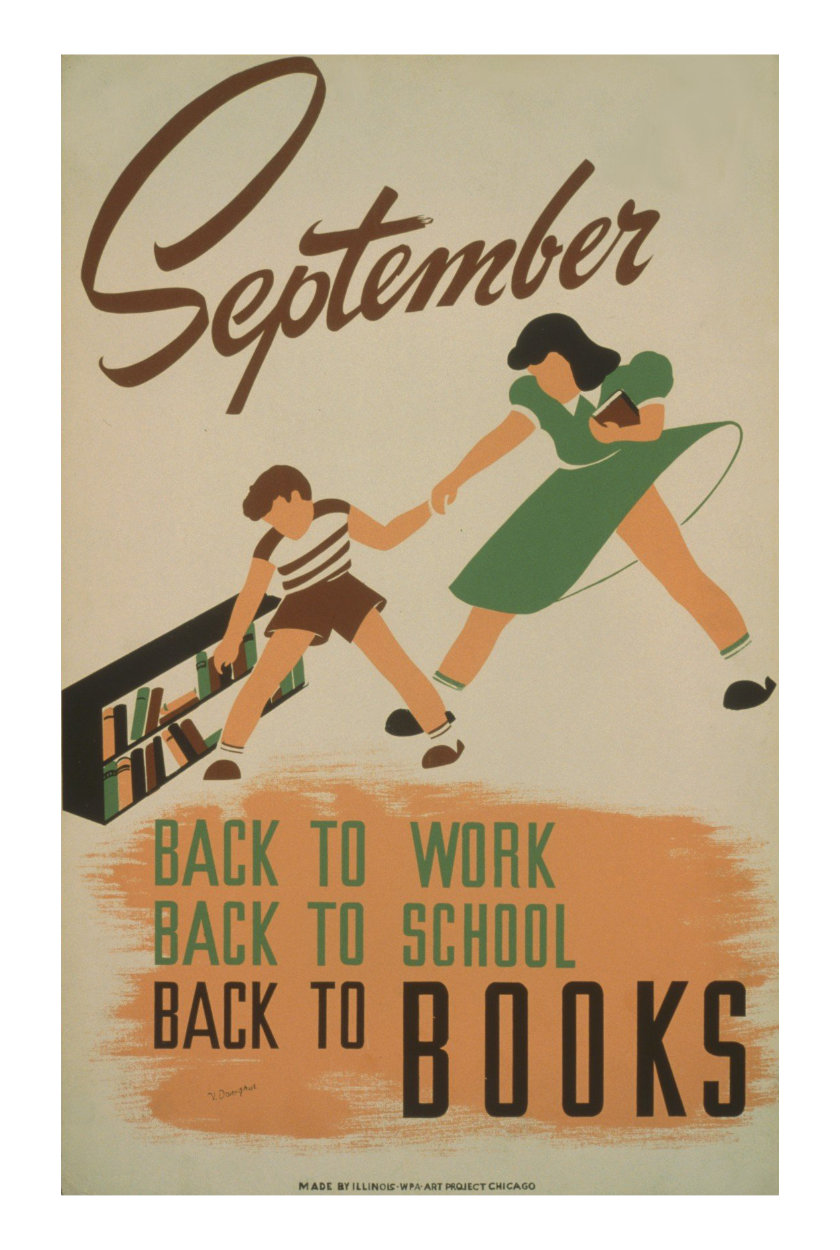 September. Back to work, Back to school, back to Books