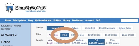 Smashwords - free books selection