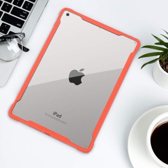 Innovative soft-edge bumper iPad 10.2 cover with transparent back