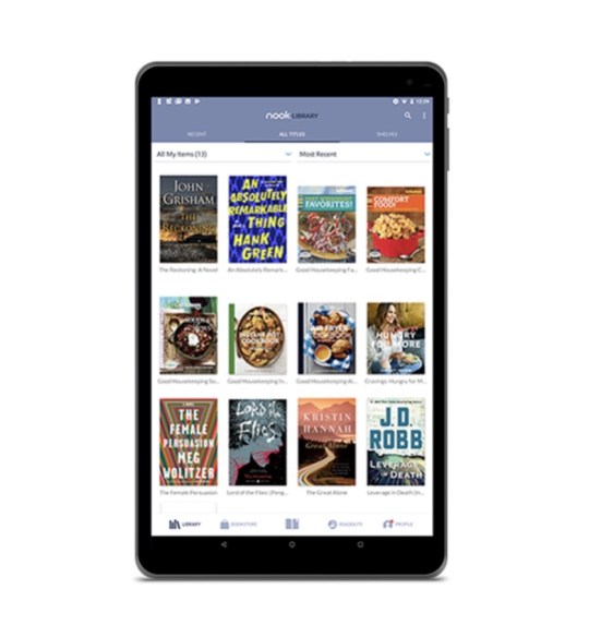 the 2018 Nook tablet 10.1 - book library