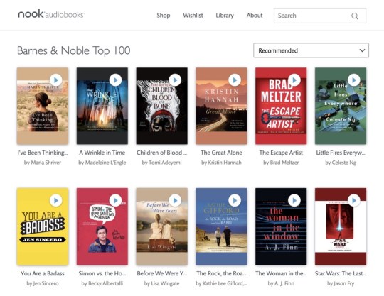 Top 100 bestselling Nook audiobooks