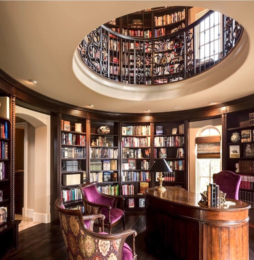 Two-story circular library - best home library ideas