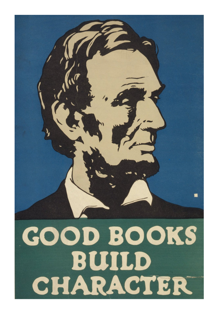 Vintage book posters - Good books build character