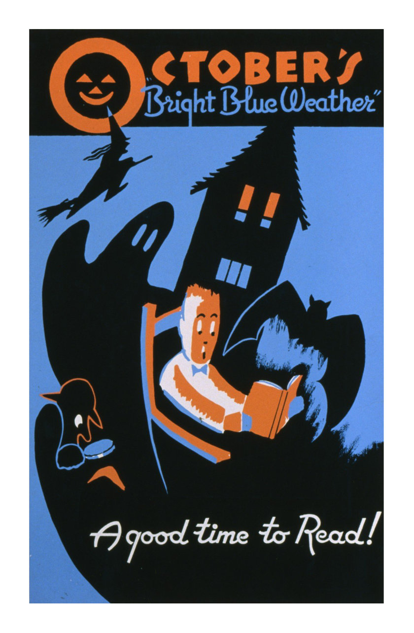 Vintage book posters: October - a good time to read