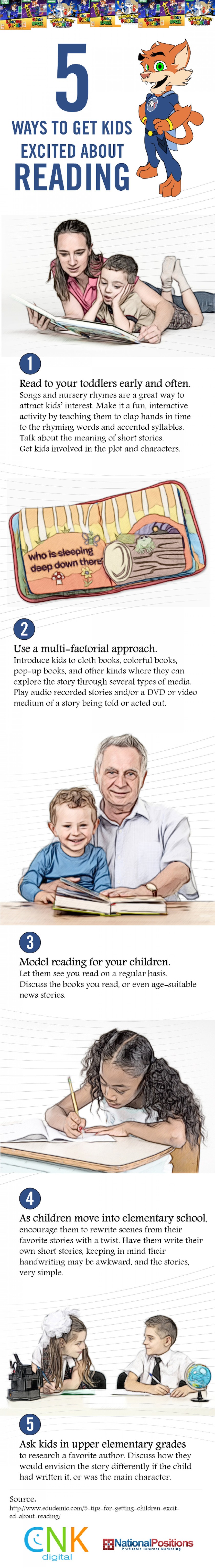 Ways to encourage kids to read - infographic